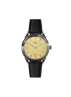 Waldan Heritage Professional Ref. 0196SC with yellow dial, premium leather strap, and American quartz movement