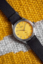 Waldan Heritage Professional Ref. 0196SC with yellow dial, premium leather strap, best yellow dial watches