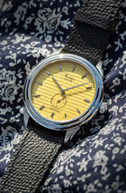 Waldan Heritage Professional Ref. 0196SC with yellow dial and premium leather strap, best yellow dial watches