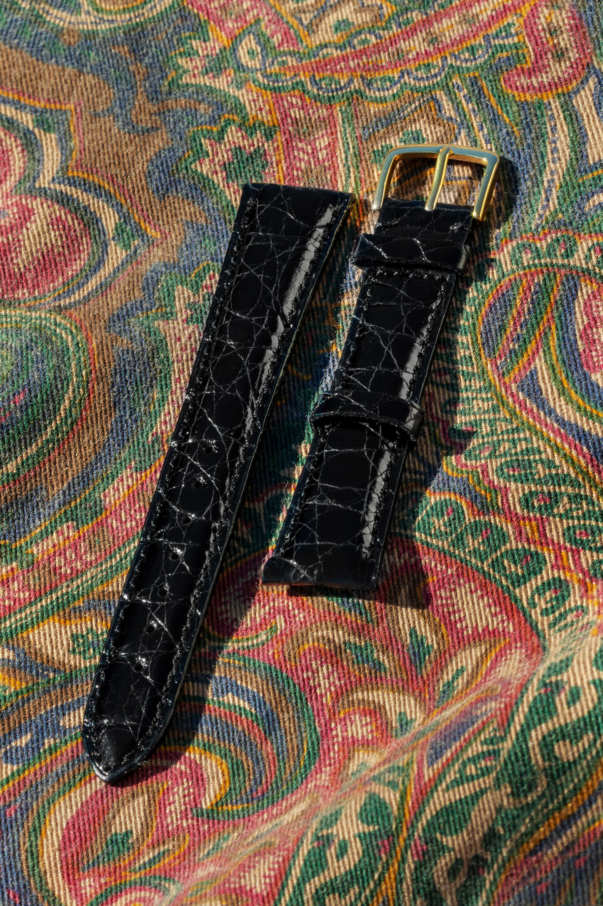 Black cheap croc strap